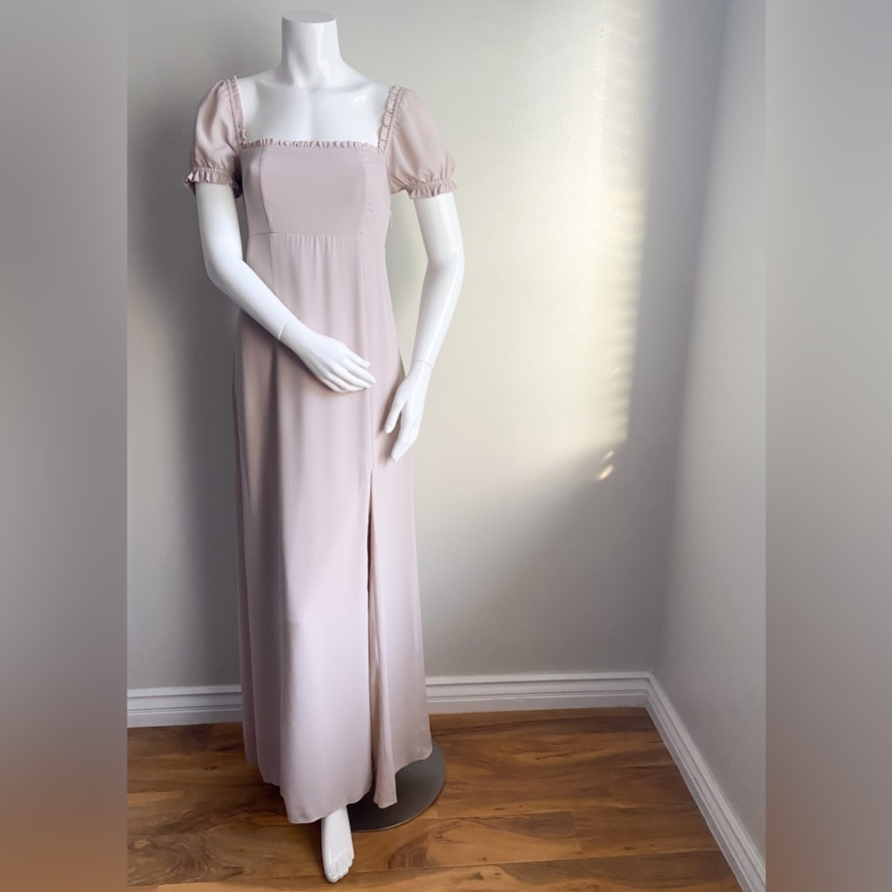 Show Me Your MuMu Brittany Maxi Dress Square Neck Blush Prom Bridesmaid Wedding - Picture 2 of 13